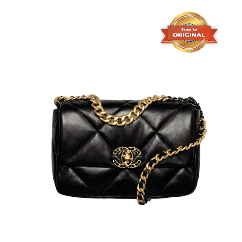 [True-to-ORIGINAL] Chanel 19 Handbag Black For Women 26cm/10.1in AS1160 B04852 94305
