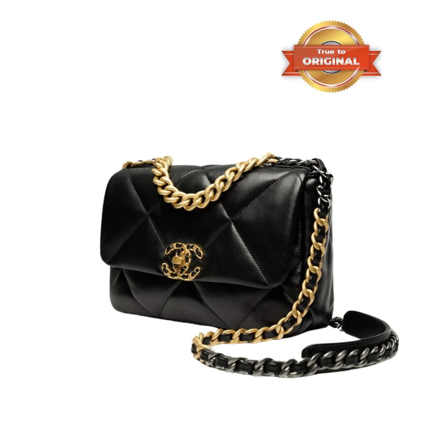 [True-to-ORIGINAL] Chanel 19 Handbag Black For Women 26cm/10.1in AS1160 B04852 94305