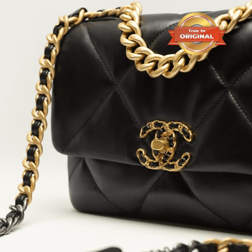 [True-to-ORIGINAL] Chanel 19 Handbag Black For Women 26cm/10.1in AS1160 B04852 94305