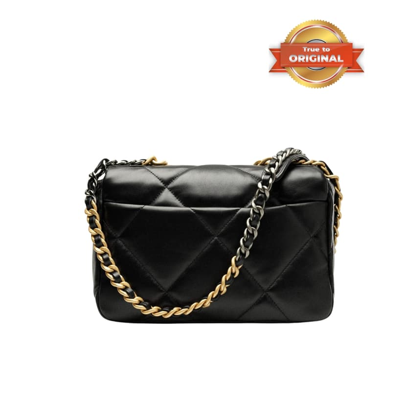 [True-to-ORIGINAL] Chanel 19 Handbag Black For Women 26cm/10.1in AS1160 B04852 94305