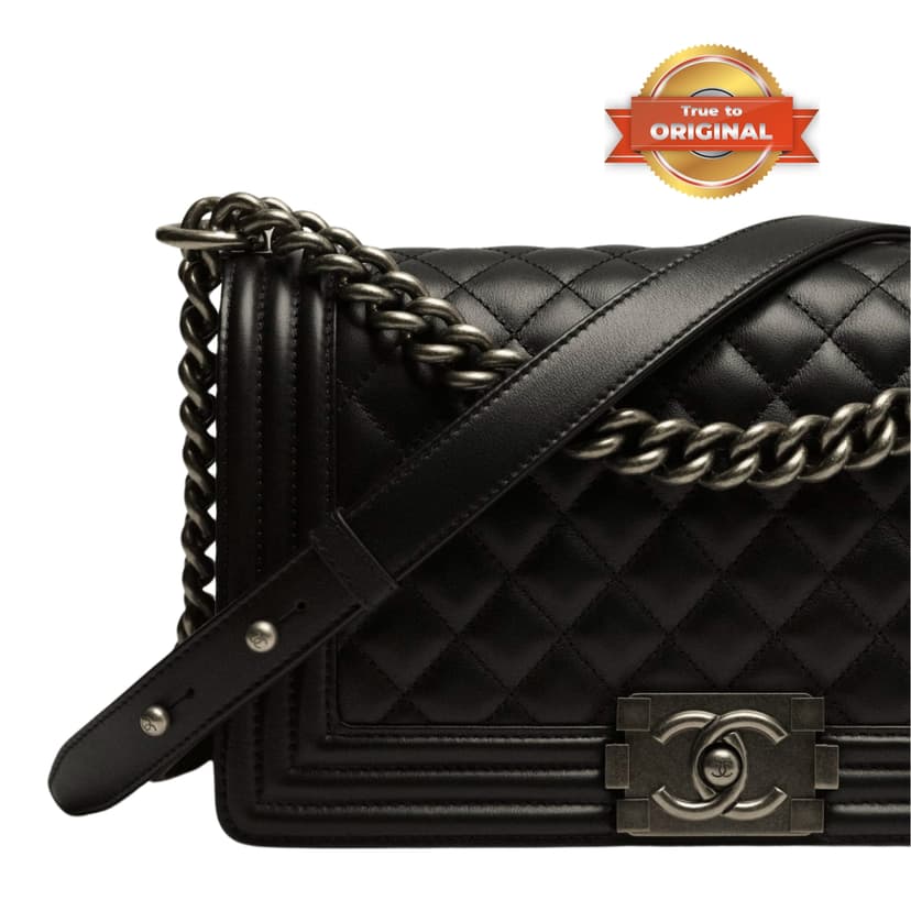 [True-to-ORIGINAL] Chanel Classic Boy Handbag Black For Women 9.8in/25cm A67086 Y09953 94305