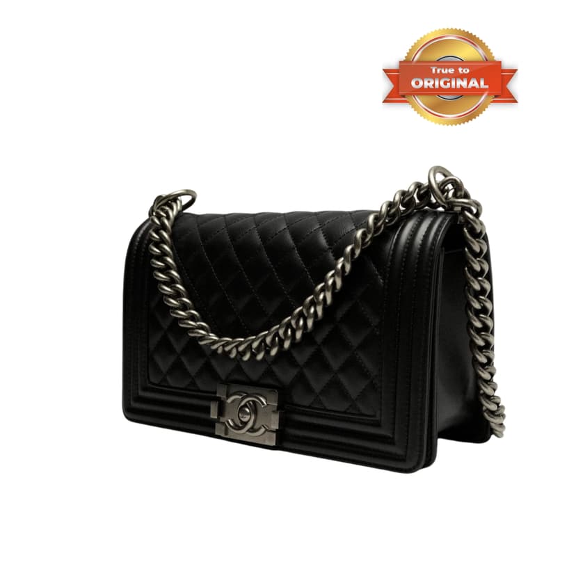 [True-to-ORIGINAL] Chanel Classic Boy Handbag Black For Women 9.8in/25cm A67086 Y09953 94305
