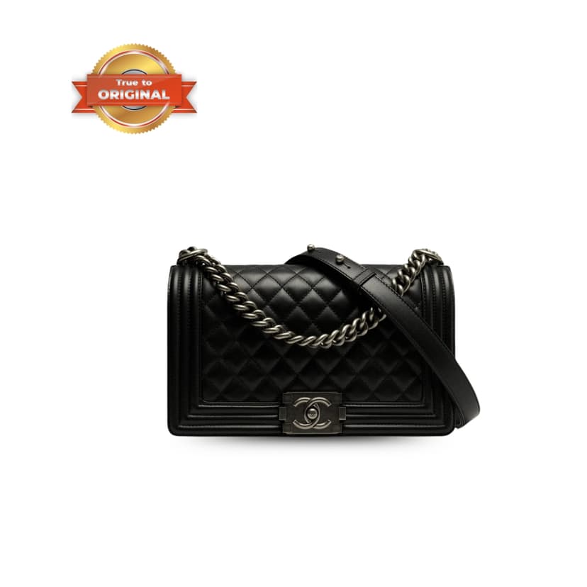 [True-to-ORIGINAL] Chanel Classic Boy Handbag Black For Women 9.8in/25cm A67086 Y09953 94305