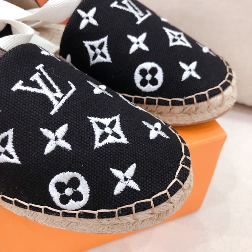 Louis Vuitton Women's Starboard Flat Espadrille Black For Women LV