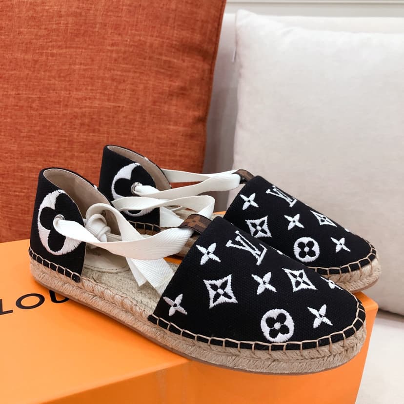 Louis Vuitton Women's Starboard Flat Espadrille Black For Women LV