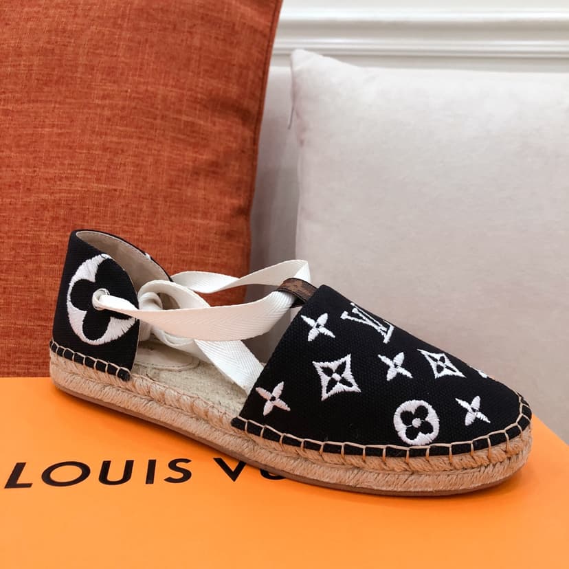 Louis Vuitton Women's Starboard Flat Espadrille Black For Women LV
