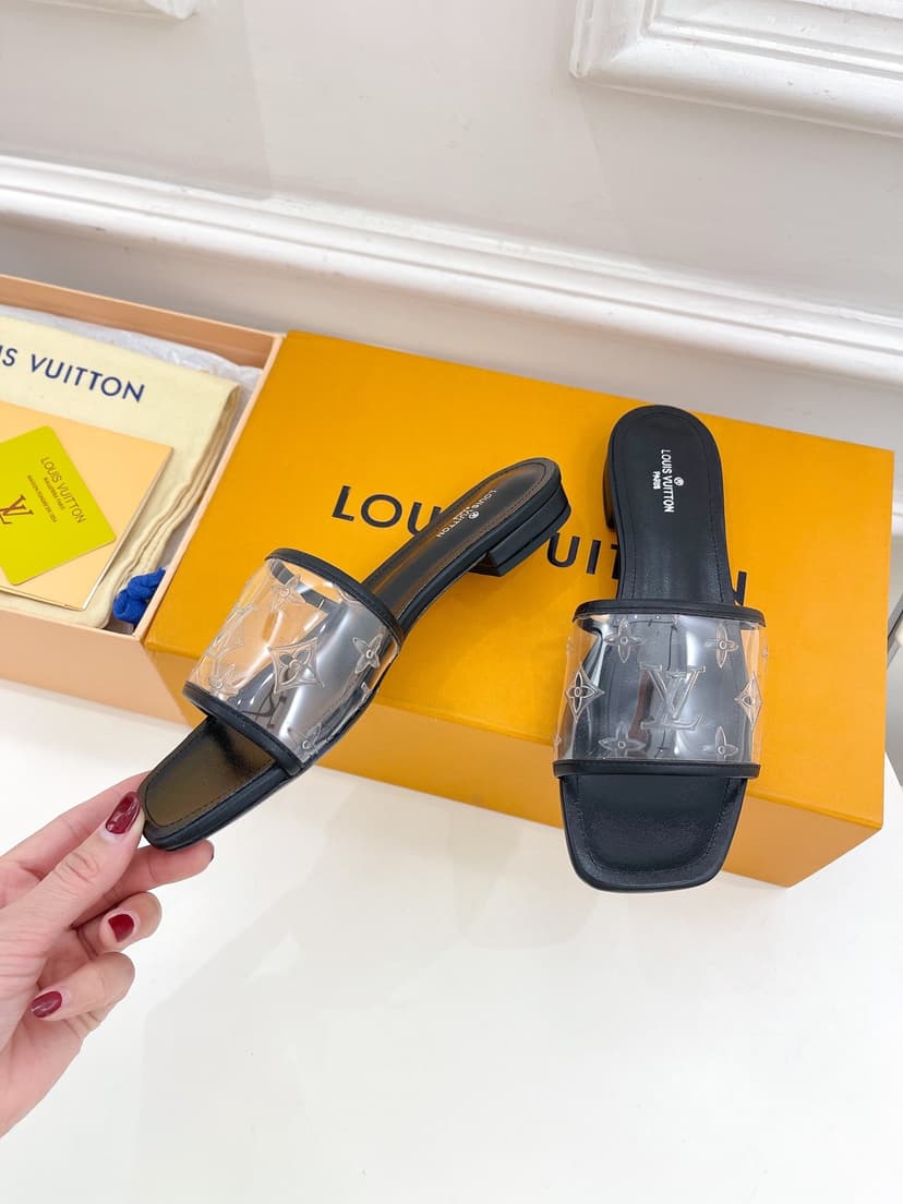 Louis Vuitton Women's Revival Flat Mule Black For Women LV