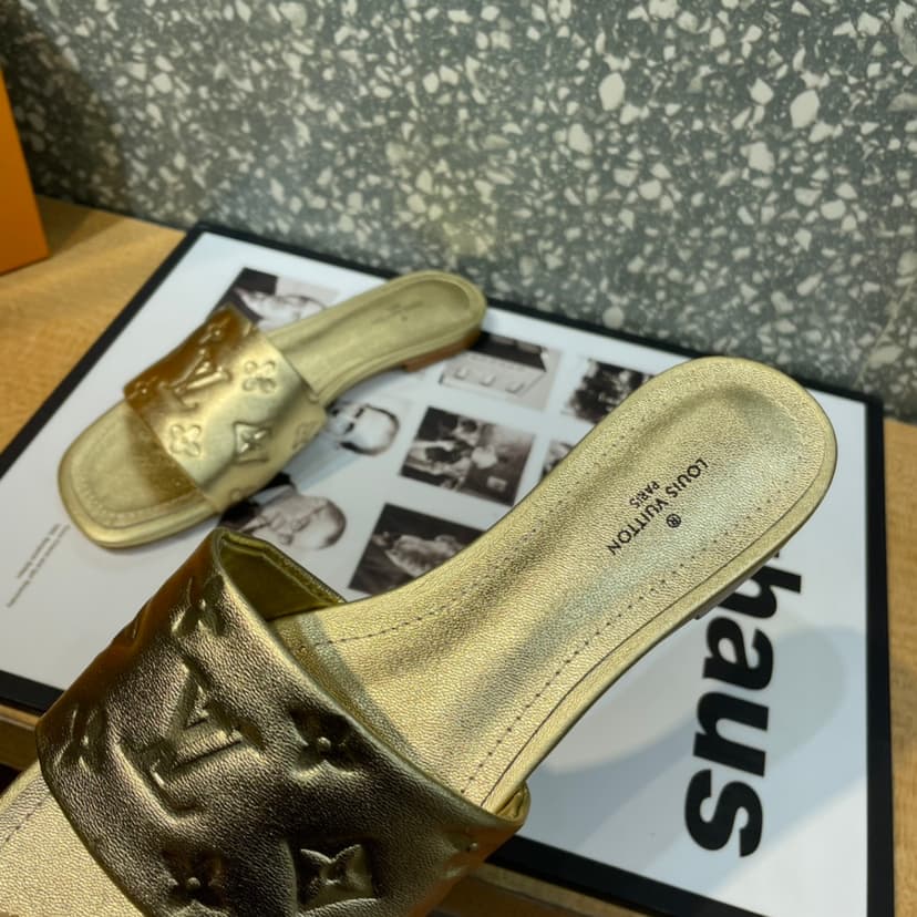 Louis Vuitton Women's Revival Flat Mule Gold For Women LV 1A9QKC