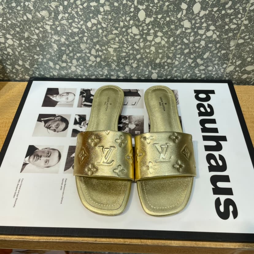Louis Vuitton Women's Revival Flat Mule Gold For Women LV 1A9QKC