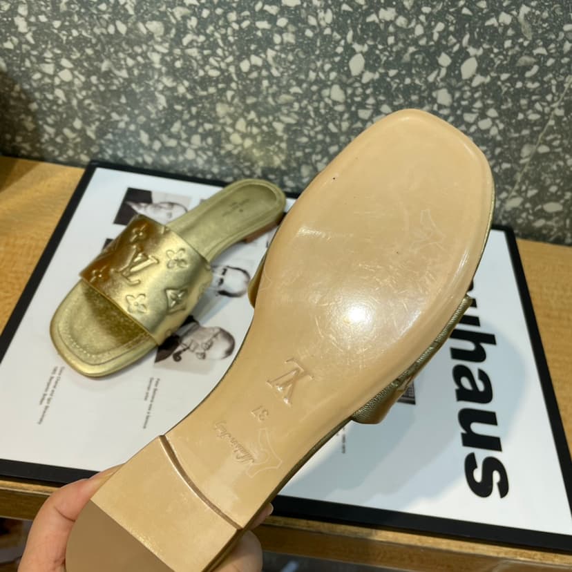 Louis Vuitton Women's Revival Flat Mule Gold For Women LV 1A9QKC