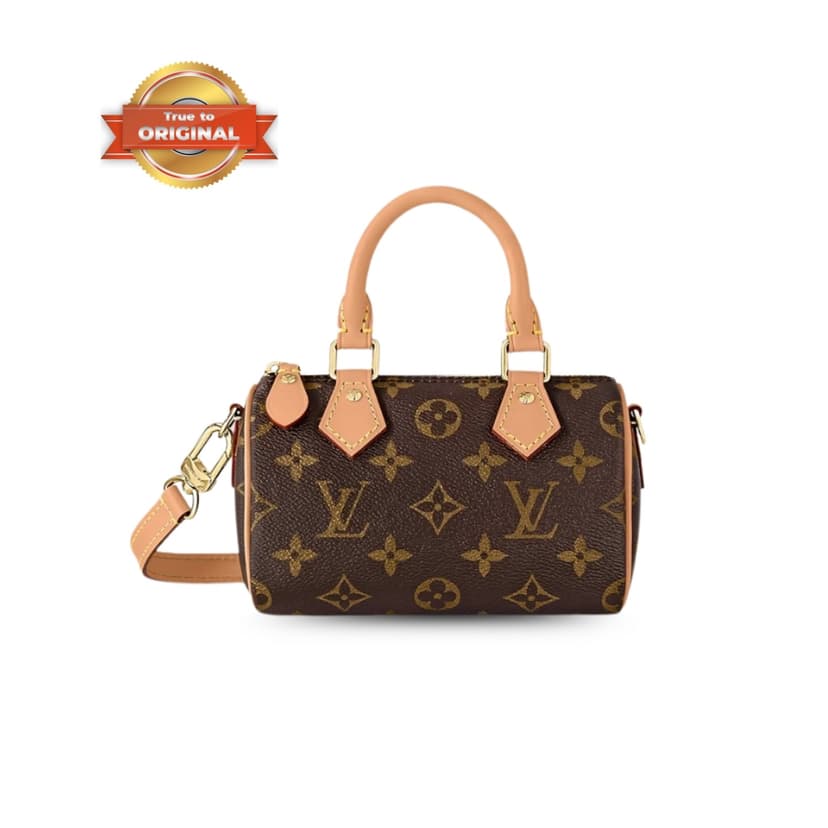[True-to-ORIGINAL] Louis Vuitton Nano Speedy Monogram Canvas Brown For Women 16cm/6.3in M81085