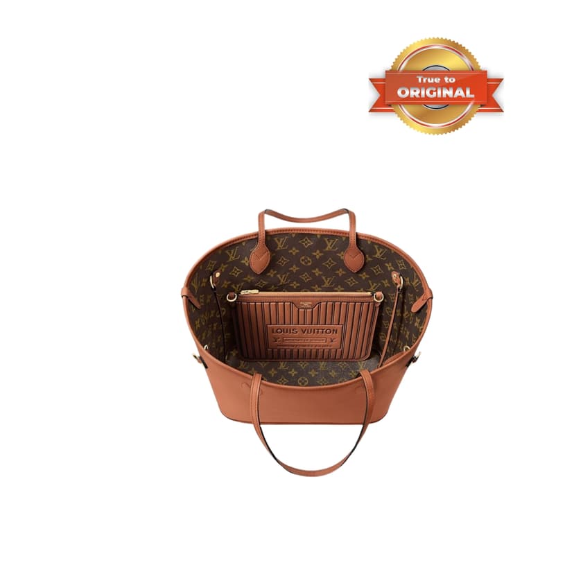 [True-to-ORIGINAL] Louis Vuitton Neverfull Inside Out MM Tan For Women 31cm/12.2in - M12061