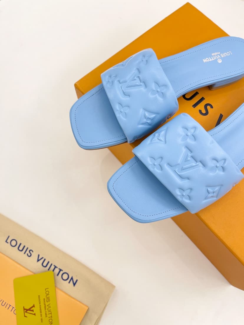 Louis Vuitton Women's Revival Flat Mule Light Blue For Women LV 1A9P7D