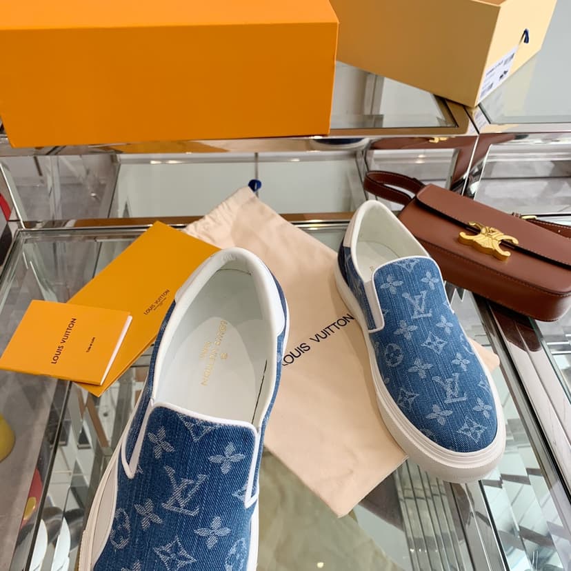 Louis Vuitton Women's Trocadero Slip On Light Blue For Women LV