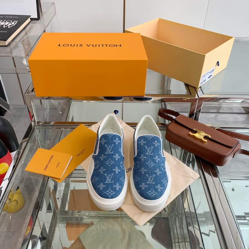 Louis Vuitton Women's Trocadero Slip On Light Blue For Women LV