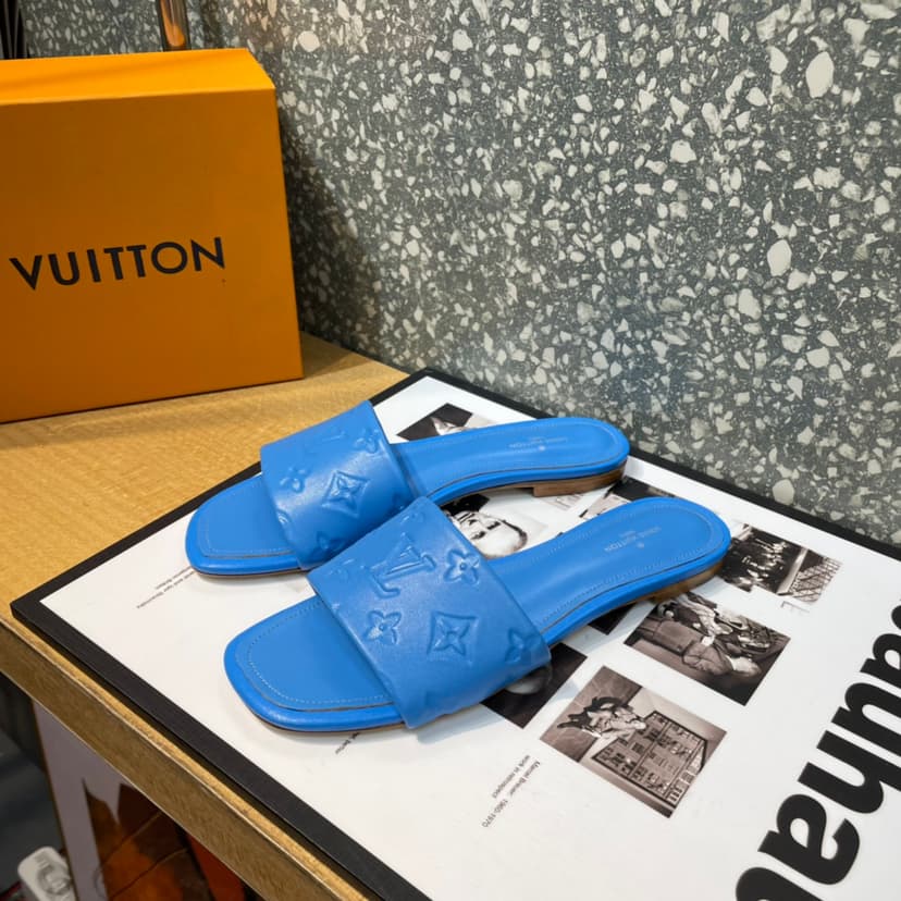 Louis Vuitton Women's Revival Flat Mule Blue For Women LV 1A9P6H