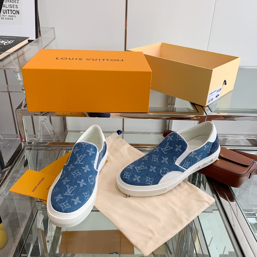 Louis Vuitton Women's Trocadero Slip On Light Blue For Women LV