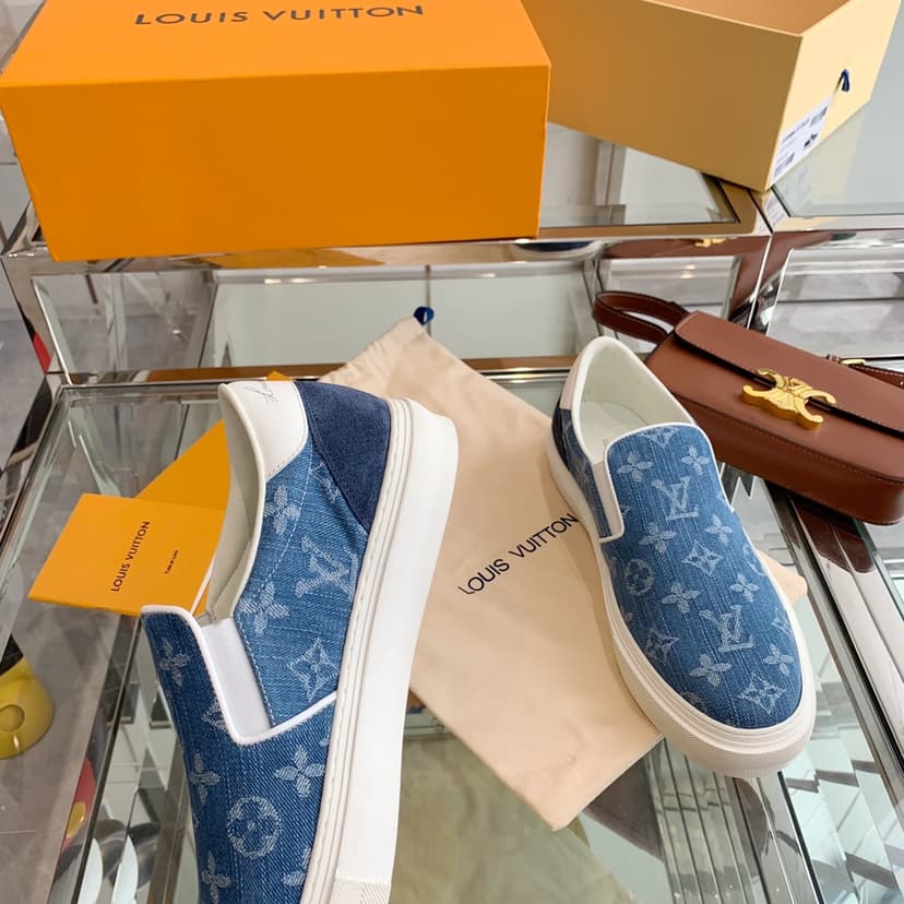 Louis Vuitton Women's Trocadero Slip On Light Blue For Women LV