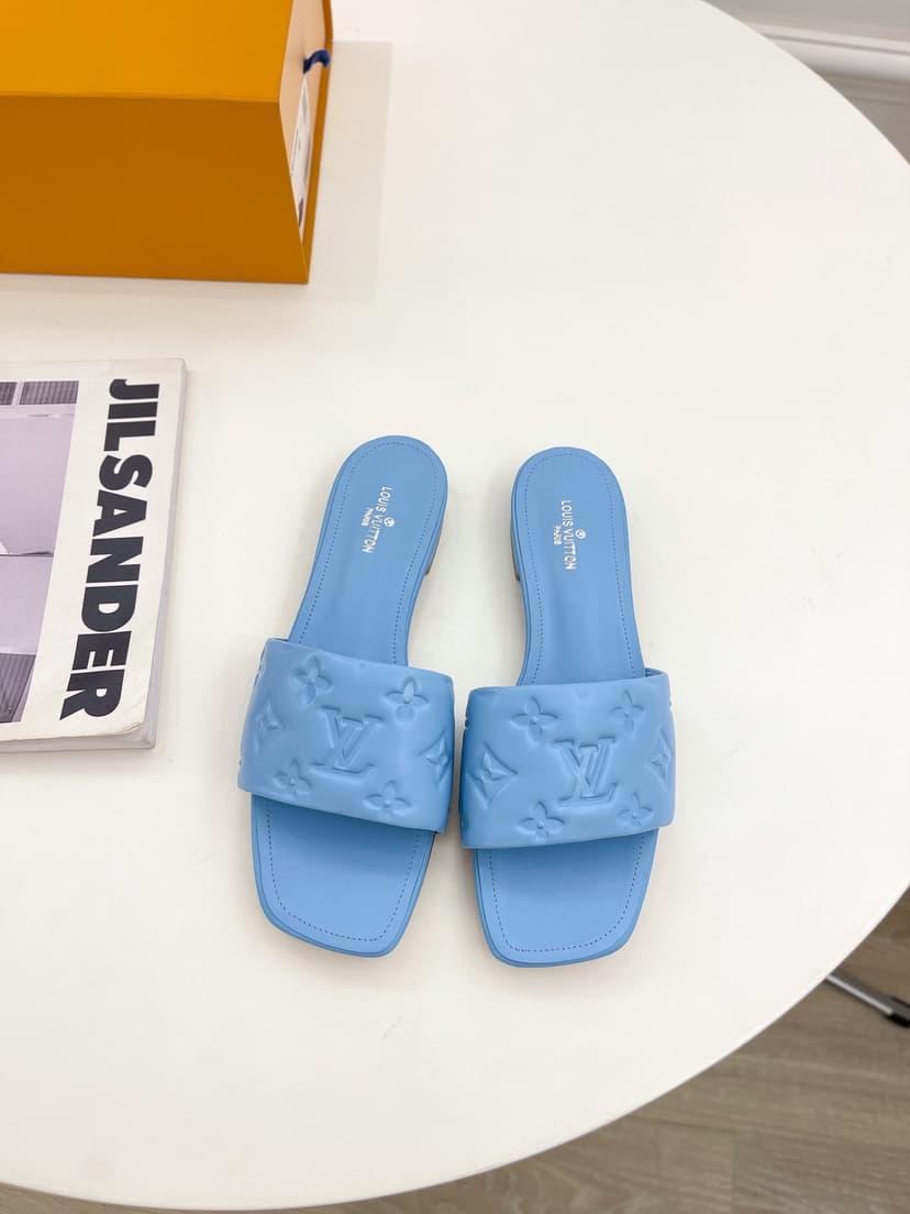 Louis Vuitton Women's Revival Flat Mule Light Blue For Women LV 1A9P7D