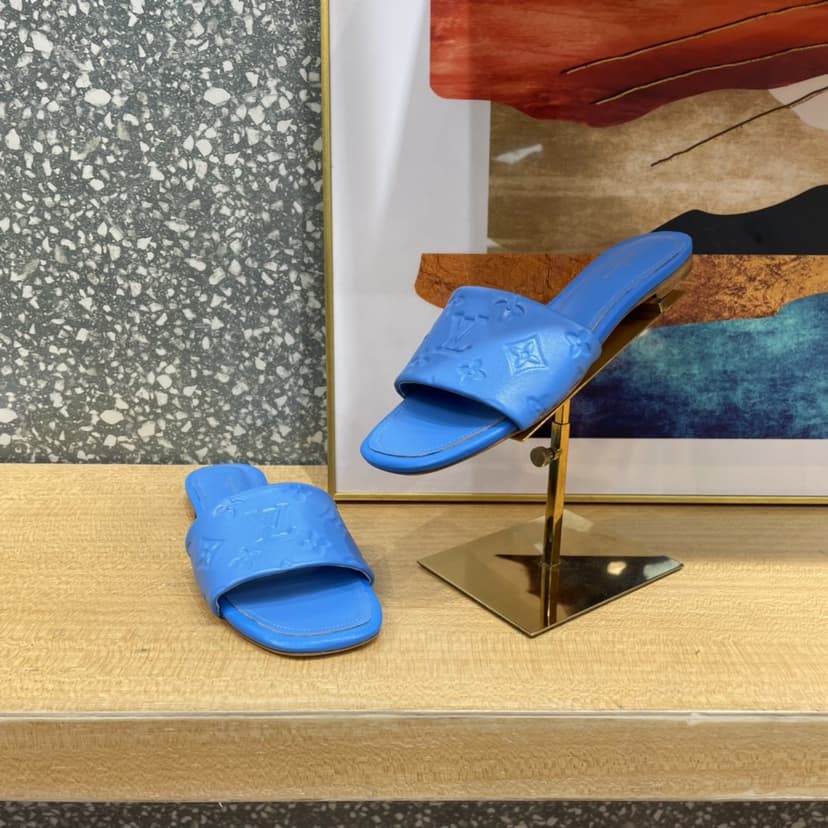 Louis Vuitton Women's Revival Flat Mule Blue For Women LV 1A9P6H