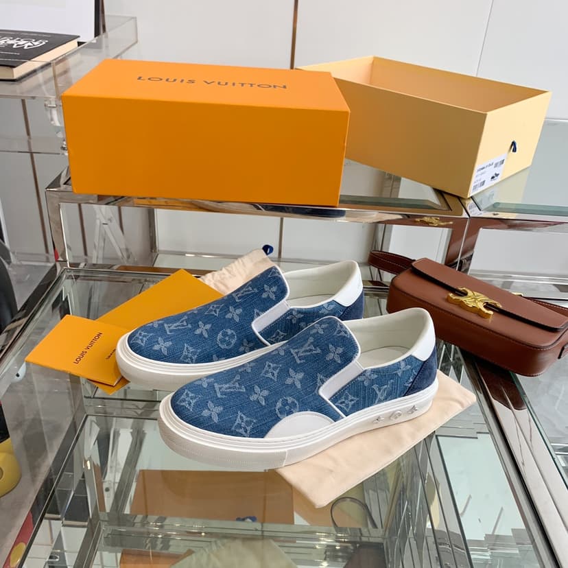 Louis Vuitton Women's Trocadero Slip On Light Blue For Women LV