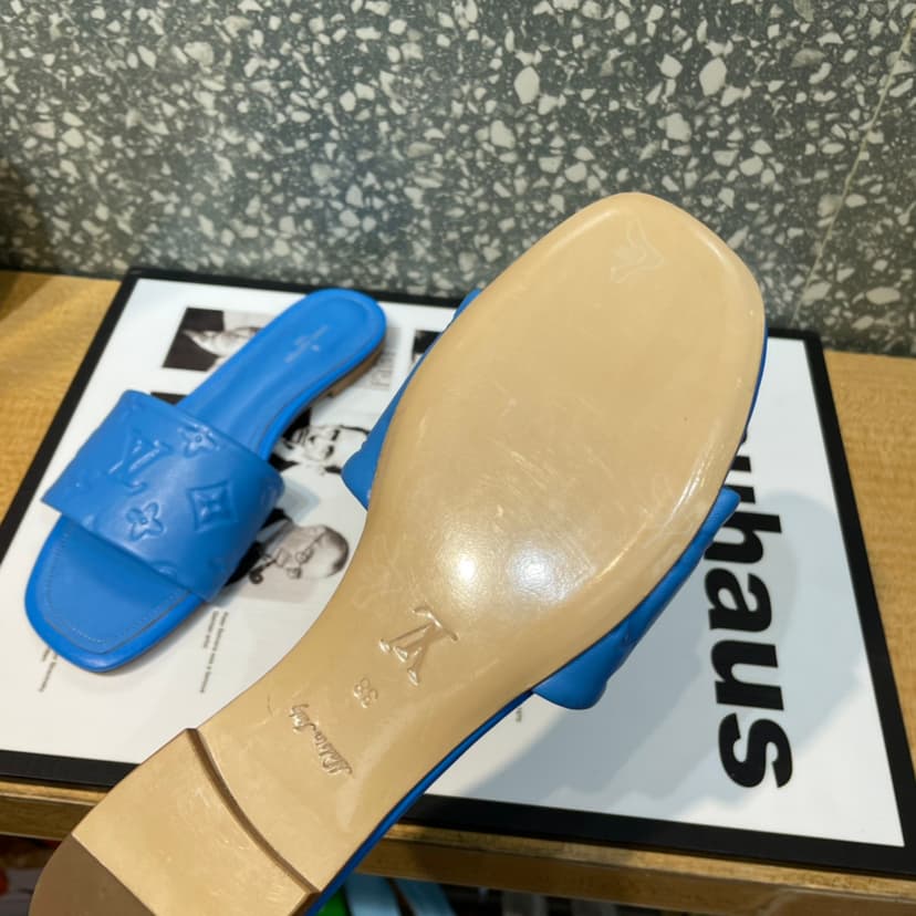 Louis Vuitton Women's Revival Flat Mule Blue For Women LV 1A9P6H