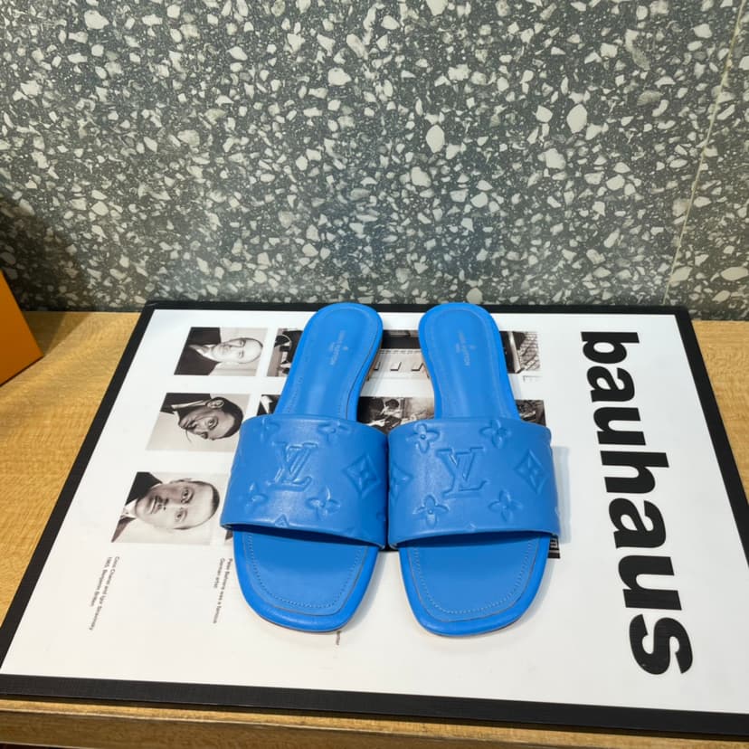 Louis Vuitton Women's Revival Flat Mule Blue For Women LV 1A9P6H