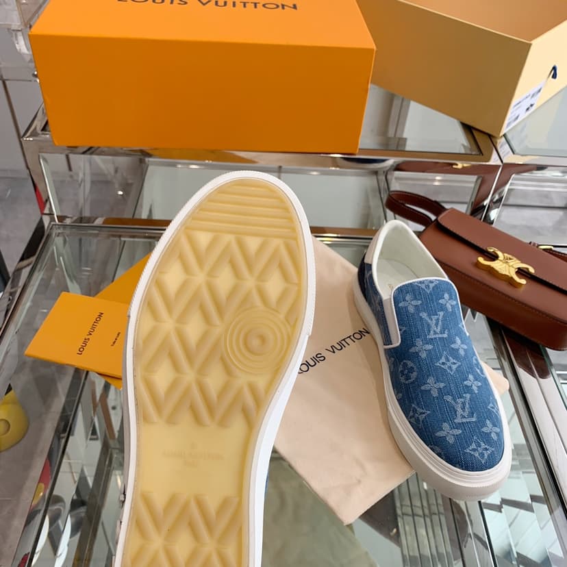 Louis Vuitton Women's Trocadero Slip On Light Blue For Women LV