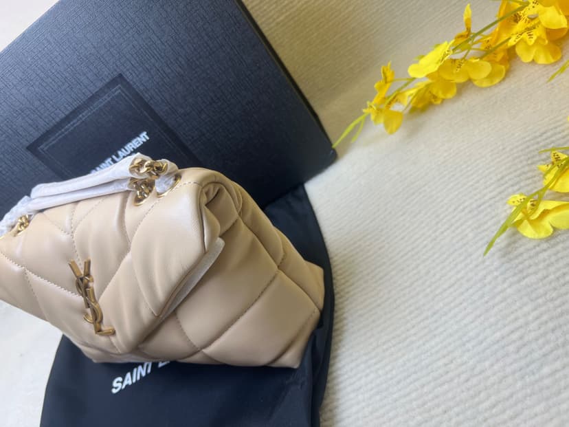 [True-to-ORIGINAL] Saint Laurent Toy Puffer Dark Beige For Women 23cm/9cm - 7593371EL072721