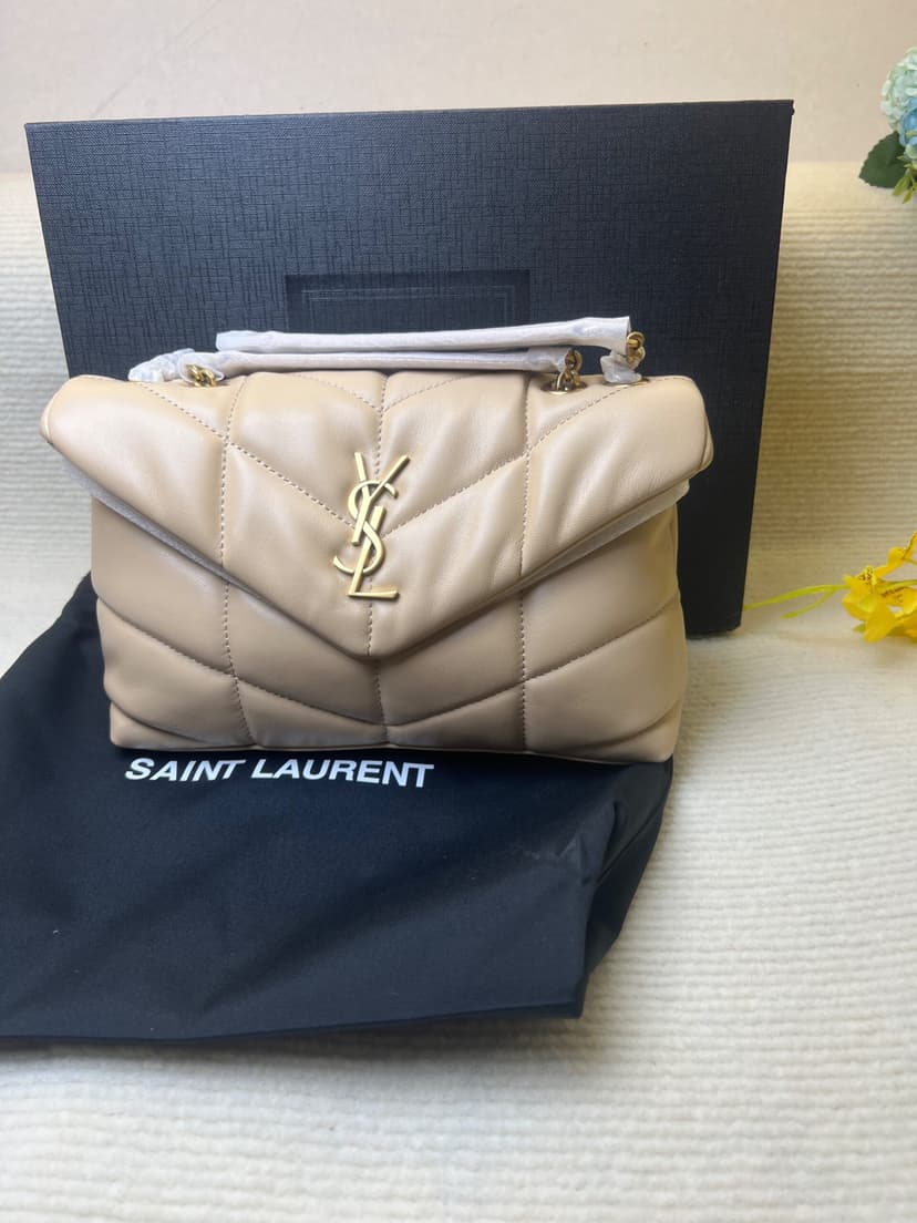 [True-to-ORIGINAL] Saint Laurent Toy Puffer Dark Beige For Women 23cm/9cm - 7593371EL072721