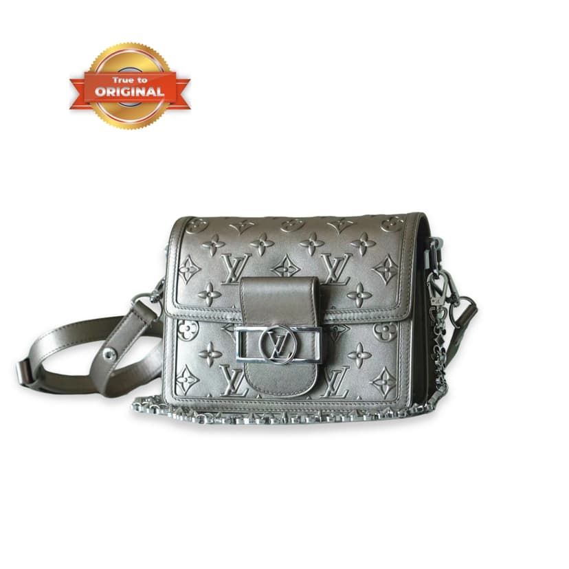 [True-to-ORIGINAL] Louis Vuitton Mini Dauphine Taupe For Women‎ 7.9in/20cm