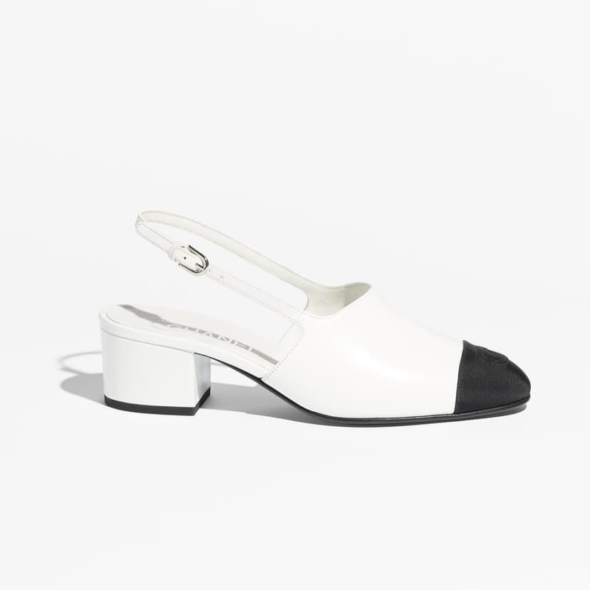 Chanel Slingbacks White/Black For Women G46279-B19546-NAEET