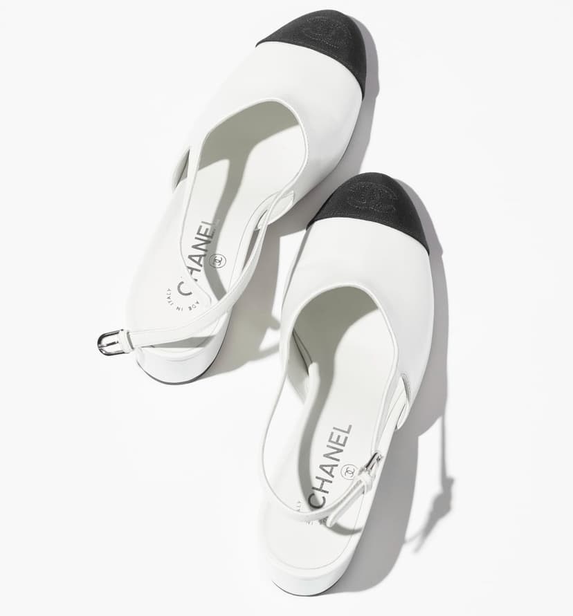 Chanel Slingbacks White/Black For Women G46279-B19546-NAEET