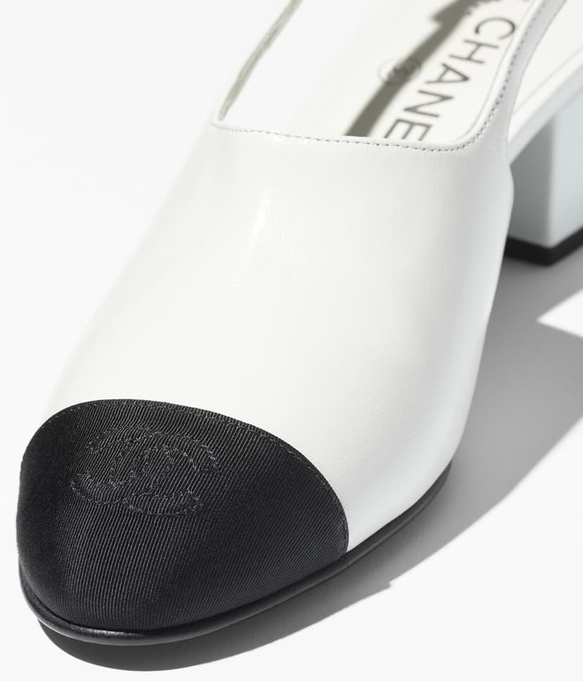 Chanel Slingbacks White/Black For Women G46279-B19546-NAEET