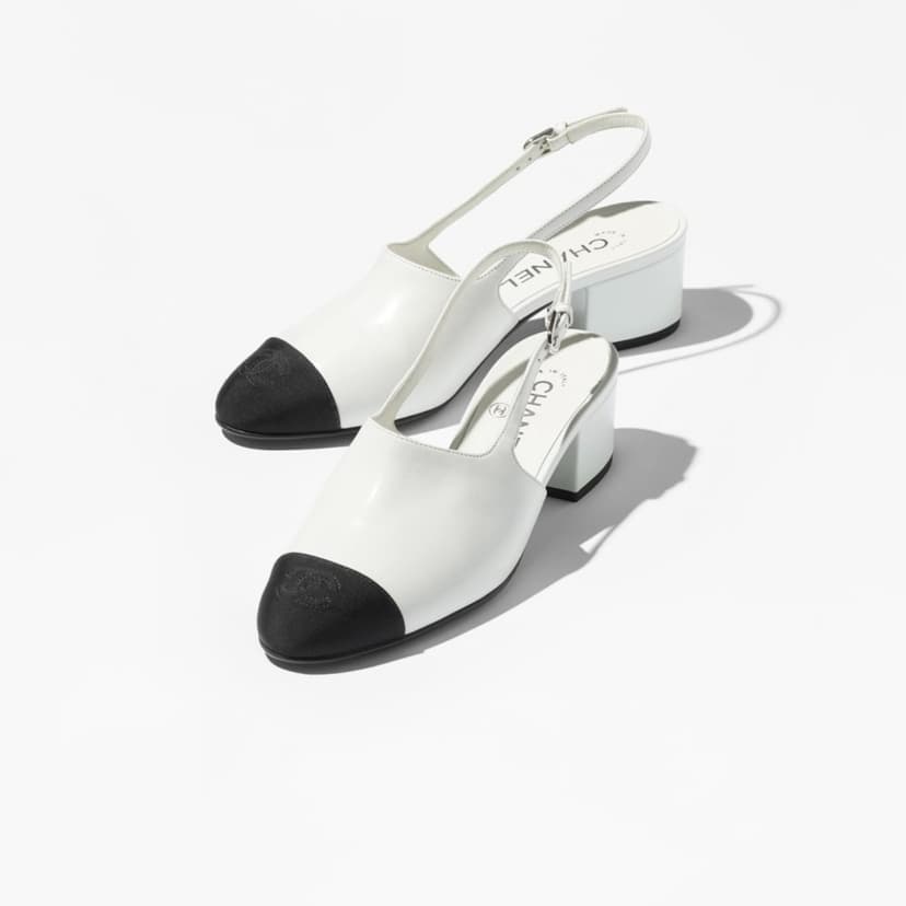 Chanel Slingbacks White/Black For Women G46279-B19546-NAEET