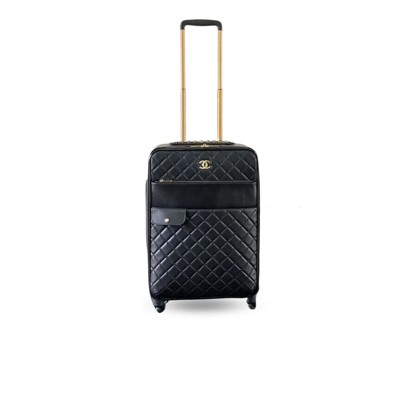 Chanel Quilted Suitcase Black For Women 19.7in/50cm
