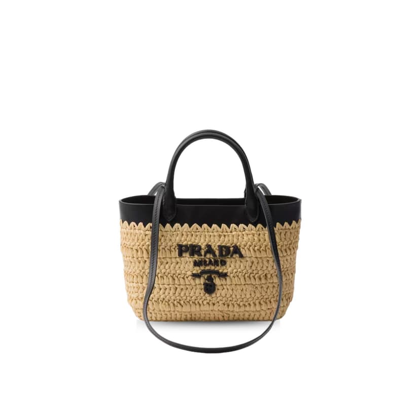 Prada Small Crochet Tote Bag Tan For Women 26cm/10in - 1BG500_2M2Q_F0I55_V_GOO