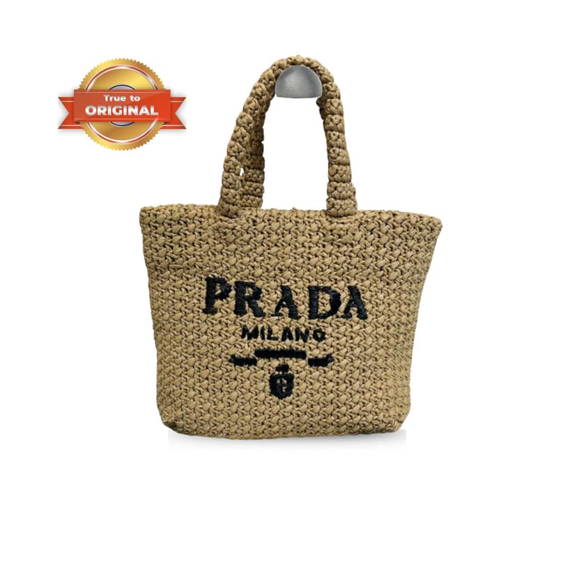 [True-to-ORIGINAL] Prada Small Raffia Tote Bag In Beige For Women 9.4 in/24cm 1BG422_2A2T_F0018_V_OOL