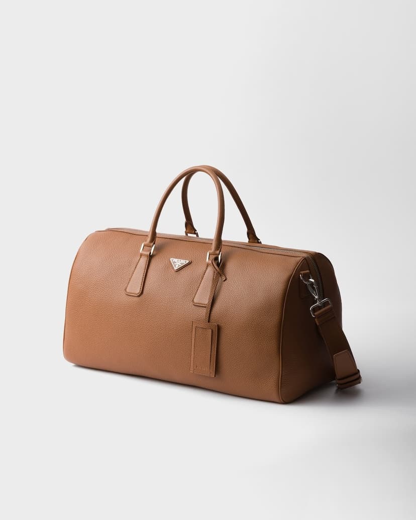 Prada Leather Duffel Bag Cognac For Men 50cm/20in - 2VC048_2BBE_F0046_V_OOO