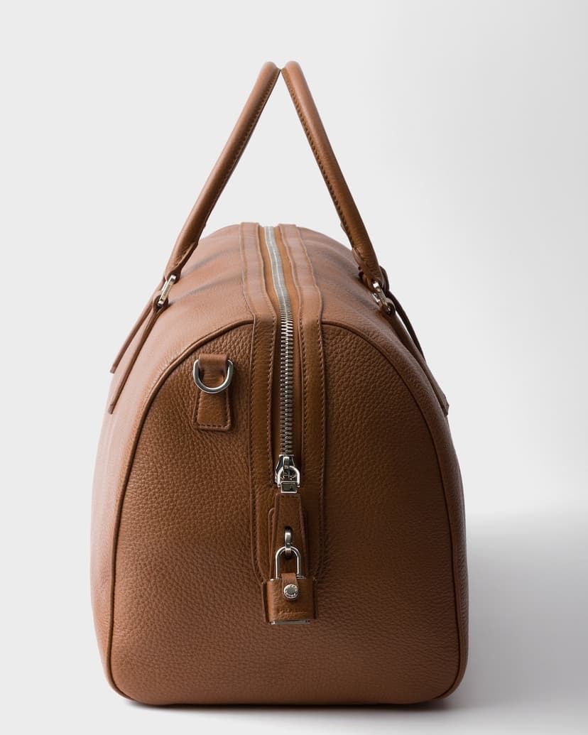 Prada Leather Duffel Bag Cognac For Men 50cm/20in - 2VC048_2BBE_F0046_V_OOO