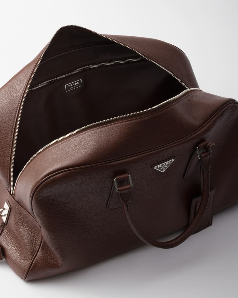 Prada Leather Duffle Bag Sienna For Men 50cm/20in - 2VC049_2BBE_F0038_V_OOO