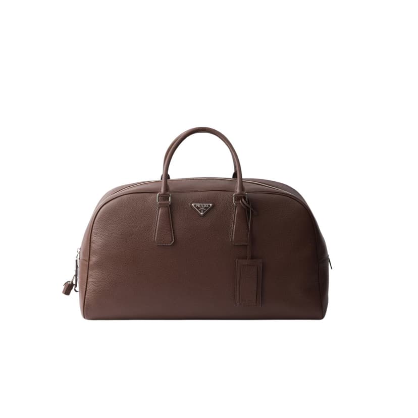 Prada Leather Duffle Bag Sienna For Men 50cm/20in - 2VC049_2BBE_F0038_V_OOO