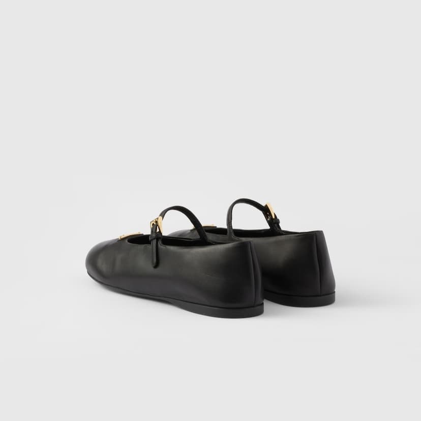 Prada Leather Ballerinas Black For Women 1F793N_038_F0002_F_005