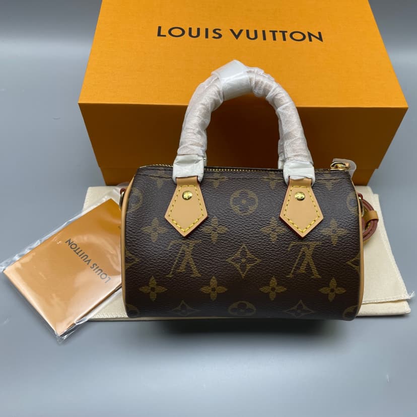 [True-to-ORIGINAL] Louis Vuitton Nano Speedy Monogram Canvas Brown For Women 16cm/6.3in M81085