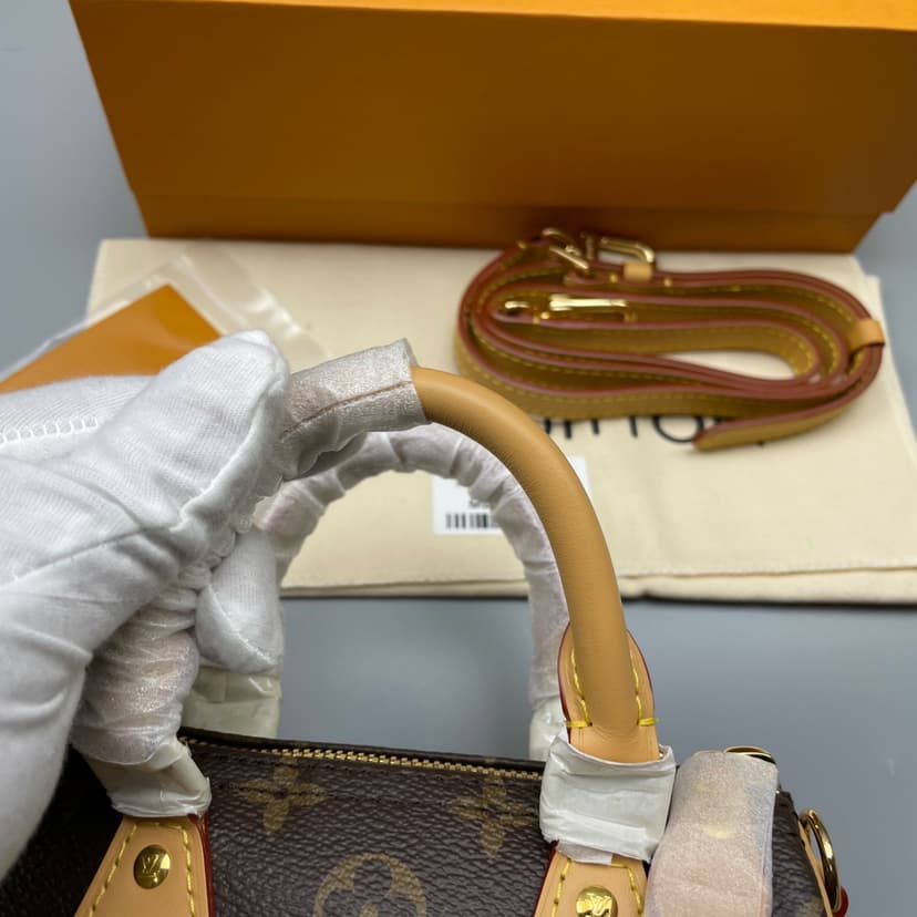 [True-to-ORIGINAL] Louis Vuitton Nano Speedy Monogram Canvas Brown For Women 16cm/6.3in M81085