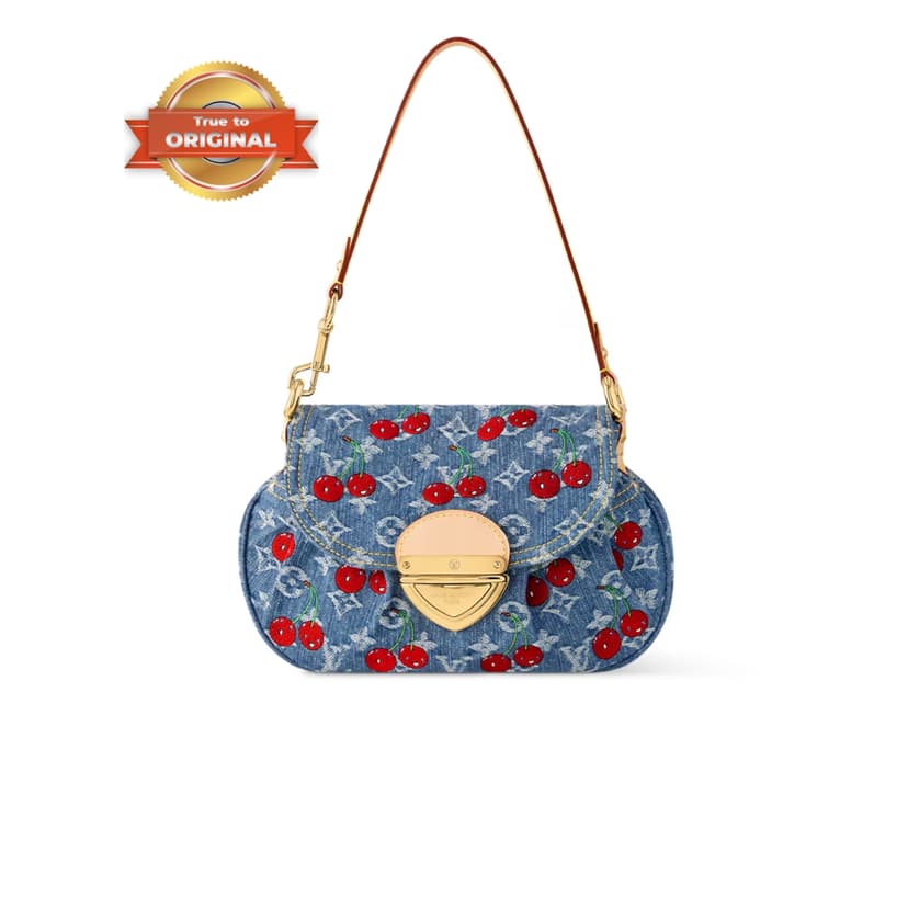 [True-to-ORIGINAL] Louis Vuitton LV x TM Sunset Monogram Cherry Denim For Women 10.6in/27cm M13680
