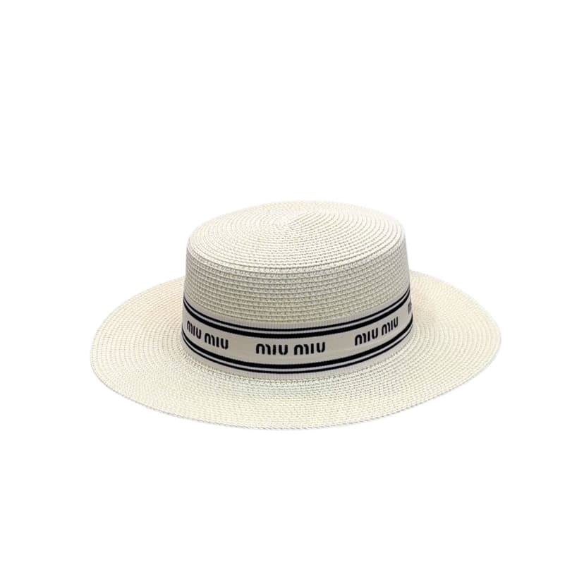 Miu Miu Straw Hat In Raffia White For Women 57cm/22.4in