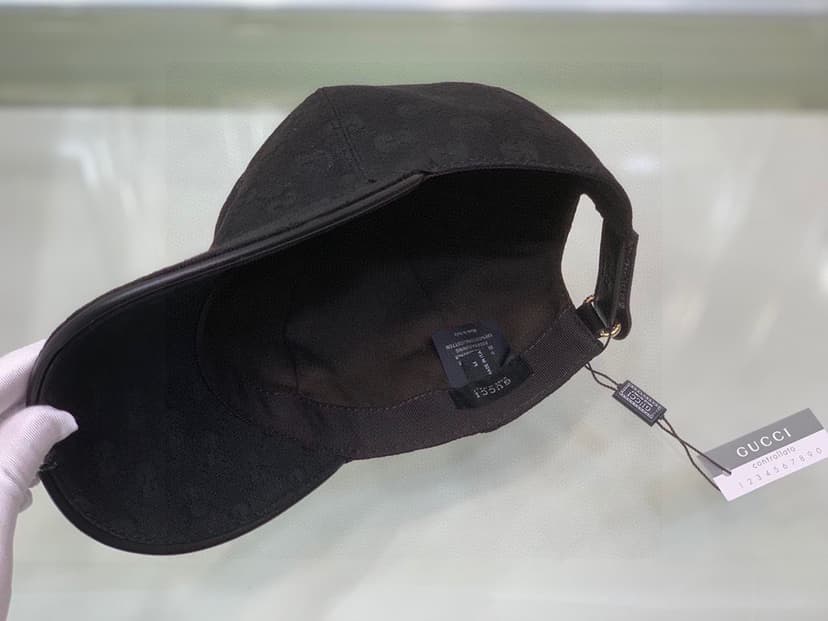 Gucci Canvas Baseball Hat Black GG Hat