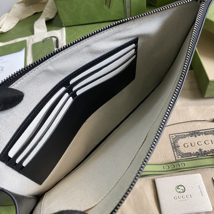 Gucci Marmont Pouch Black GG 475317 DJ20T 1000