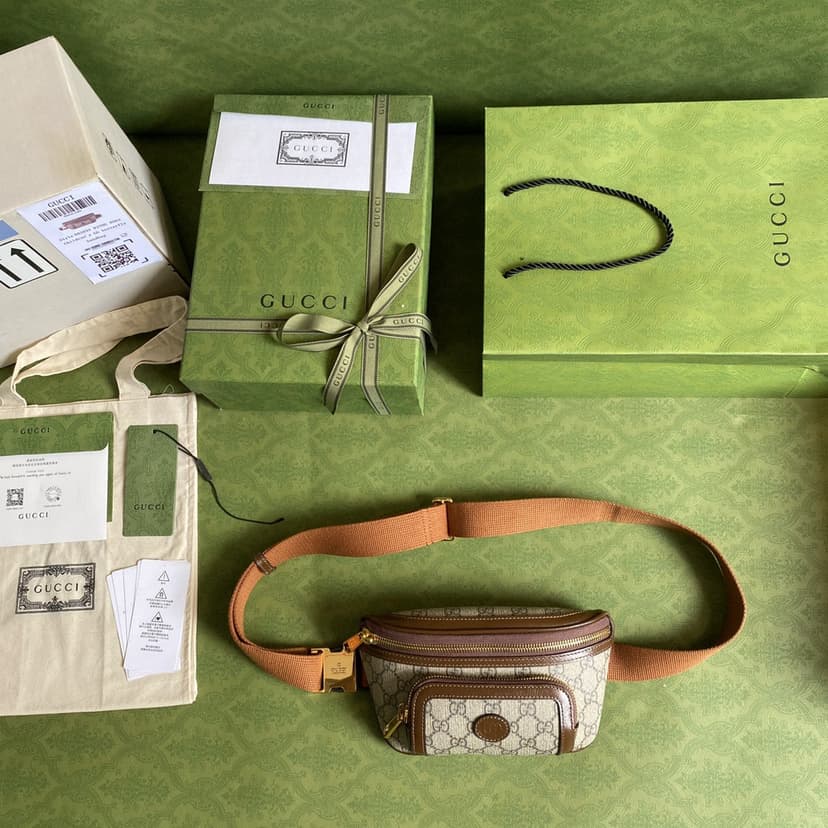 Gucci Belt Bag With Interlocking G Beige And Ebony 682933 92THG 8563